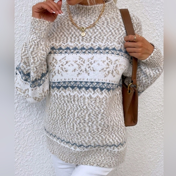 TrendsWomen Knitted Christmas Sweater, European And American Style, Turtleneck,